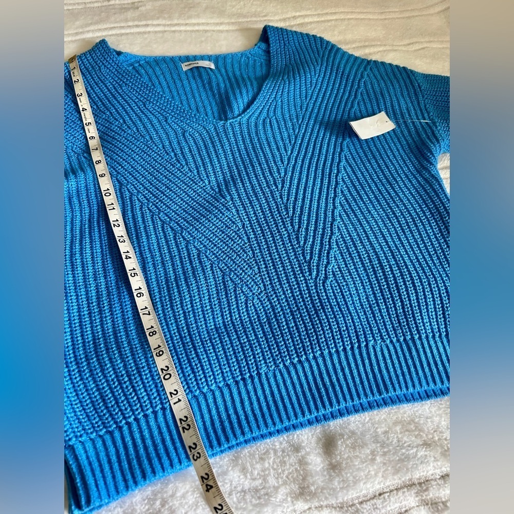NWT Sonoma Vibrant Blue V-Neck Sweater Sz L​​​ - Picture 8 of 16